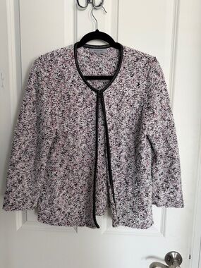 Classiques Entier Pink-Black Bouclé Open Front Jacket